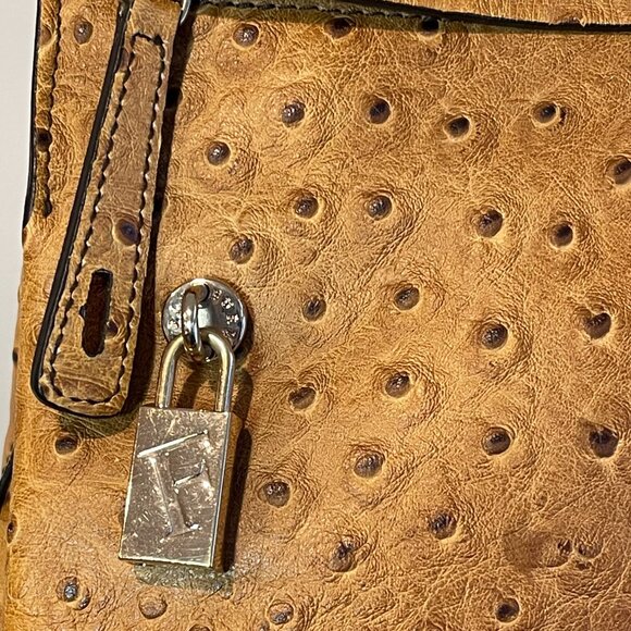 Furla Ostrich Leather 2-Way Top Handle Crossbody Bag - Preowned - Picture 4 of 14